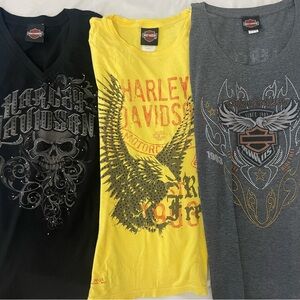 Harley Davidson Women’s T-Shirts Lot of 3